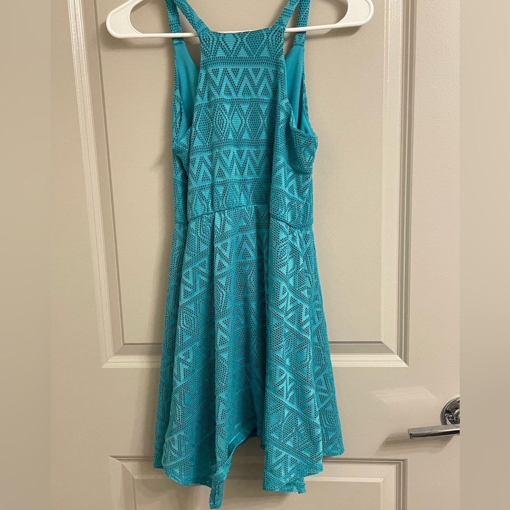 Xhilaration Girls' Teal Woven Bohemian Dress - Size L 10-12 - EUC